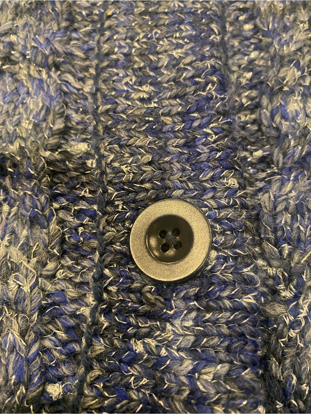 NWT Talbots Blue Metallic Tweed Mockneck Cabin Lake Cozy Classic Sweater Size M - Picture 7 of 13